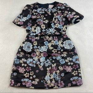 Gal Meets Glam Black and Purple Floral Mini Dress